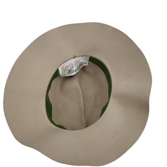 Vtg 60's Frank Olive‎ Frank's Girl Hat Safari Bucket Hat Woolen Felt Cream - Picture 8 of 8